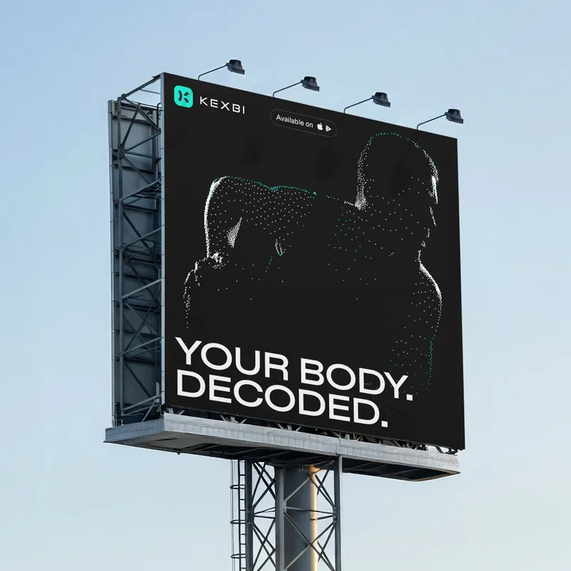 Kexbi billboard reading Your body. Decoded.