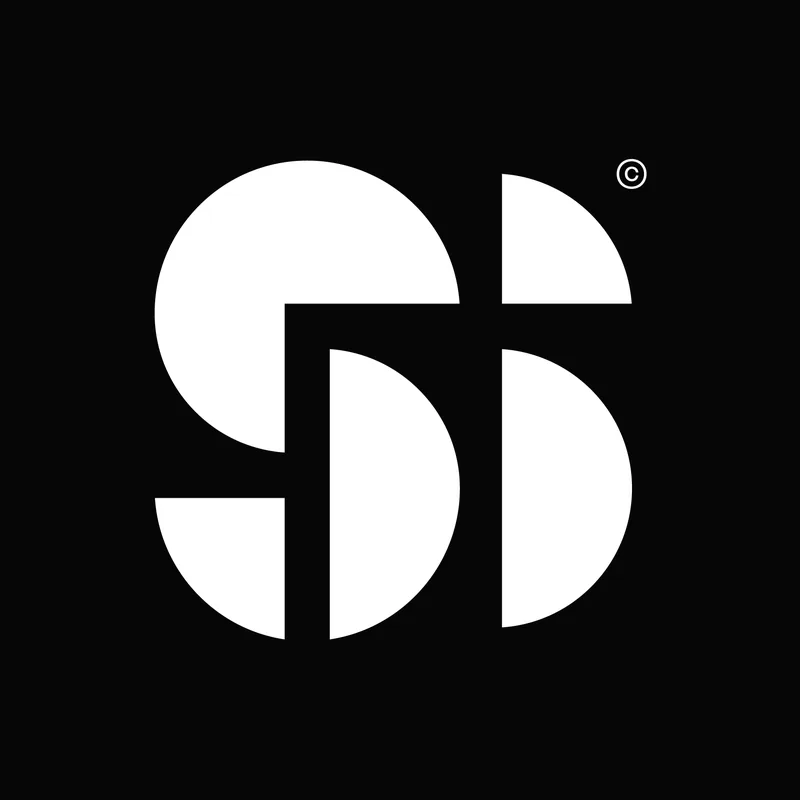 Kinetic S lettermark, white on black