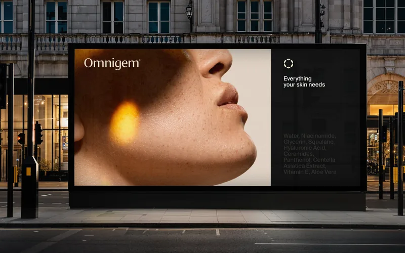 Omnigem billboard on a city street
